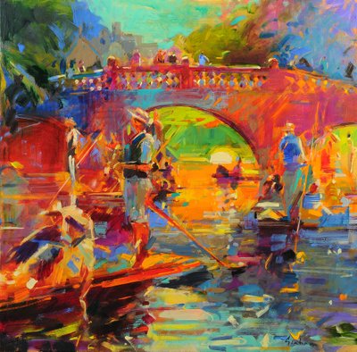 Punts, Clare Bridge - Peter Graham (Contemporary)