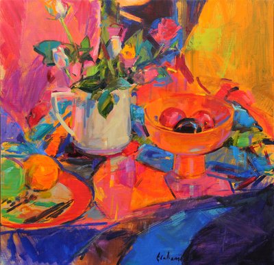 Nature morte avec bol de Bloomingdales - Peter Graham (Contemporary)