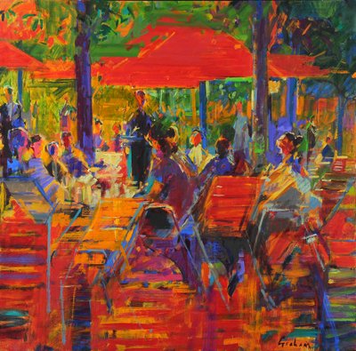 Jardin de Paris (oil on canvas) - Peter Graham