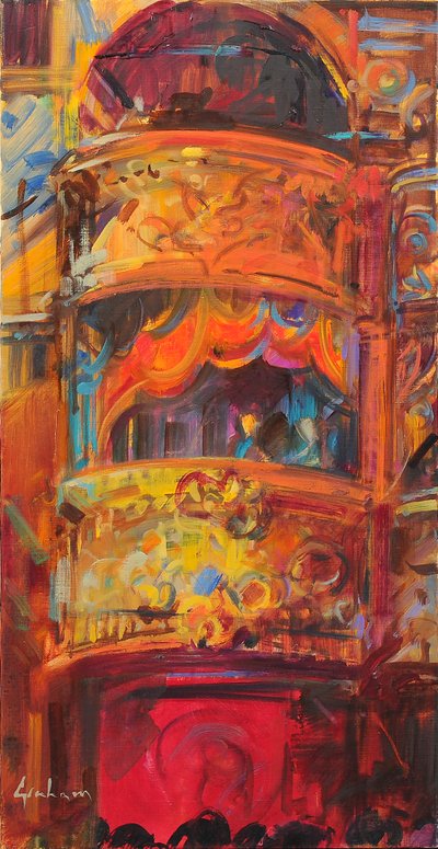 Theatre Delights London, 2021 (huile sur toile) - Peter Graham