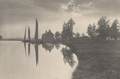 Cantley : Wherries attendant le changement de marée - Peter Henry Emerson