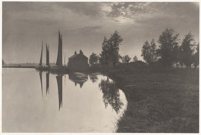 Cantley : les « wherries » attendent le changement de marée - Peter Henry Emerson