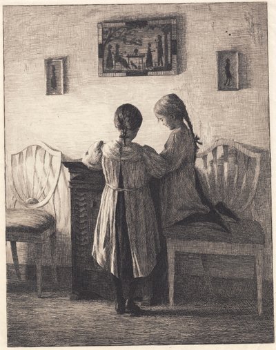 Intérieur avec deux petites filles - Peter Vilhelm Ilsted