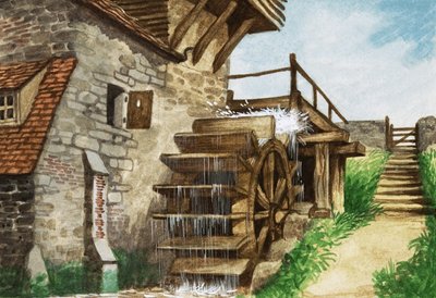 Un vieux moulin à eau près d