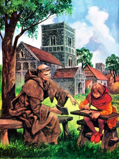 Garçon apprenant à l