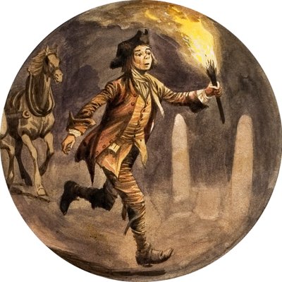 Garçon courant devant une calèche avec une torche - Peter Jackson