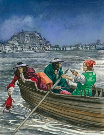 Le roi Jacques jette le Grand Sceau dans la Tamise - Peter Jackson