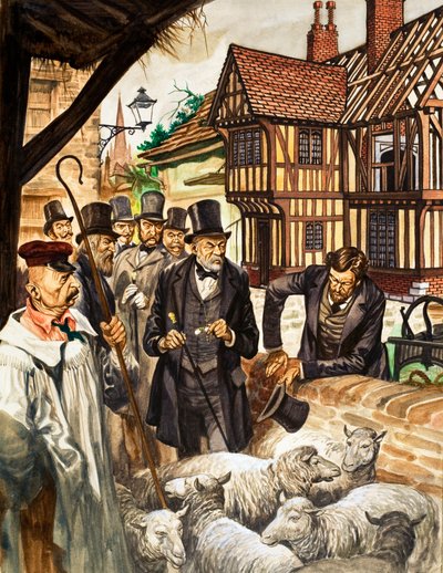 Louis Pasteur voit les résultats de son expérience avec un vaccin contre le charbon - Peter Jackson