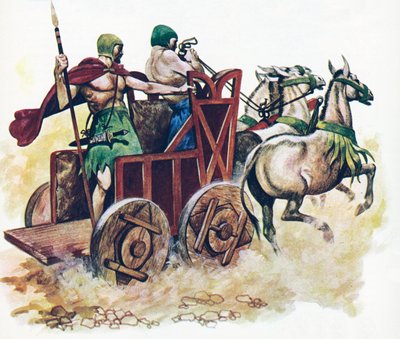 Char sumérien (lithographie en couleur) - Peter Jackson