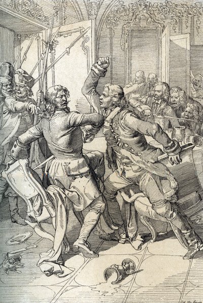Révolte des Streltsy : arrestation des membres des régiments de Streltsy après leur soulèvement en 1698 contre les innovations progressistes du tsar Pierre le Grand, Russie - Peter Johann Nepomuck Geiger