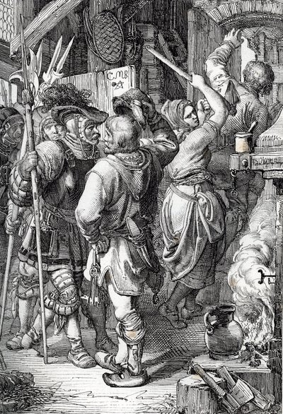 La fuite de Gustave I Vasa (futur roi de Suède) déguisé en paysan pour échapper au Danemark - Peter Johann Nepomuck Geiger