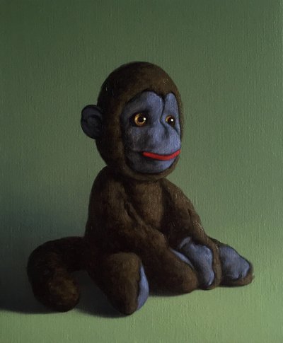 Singe brun sur vert - Peter Jones