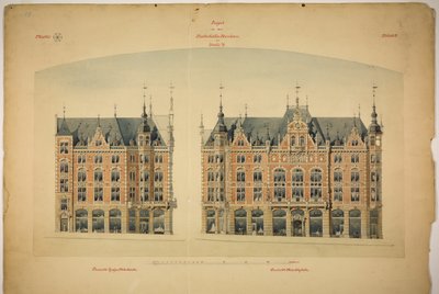 Rathskeller Neubau, Halle (Saale), Saxe-Anhalt, Allemagne, Élévations - Peter Joseph Weber