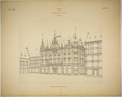 Rathskeller Neubau, Halle (Saale), Saxe-Anhalt, Allemagne, Perspective (inachevé) - Peter Joseph Weber