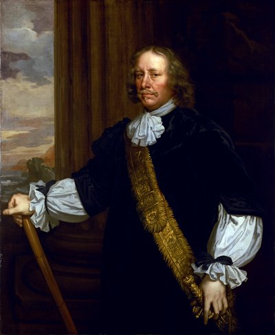 Portrait du vice-amiral Sir Joseph Jordan (1603-1685), porte-drapeau de Lowestoft, relatif à la bataille de Lowestoft (Angleterre) - Peter Lely