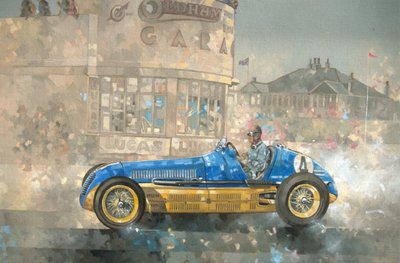 Maserati bleu et jaune de Bira - Peter Miller