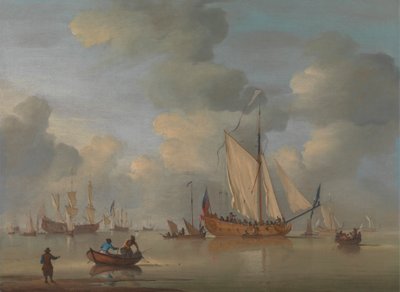 Un yacht royal anglais au large par temps calme - Peter Monamy