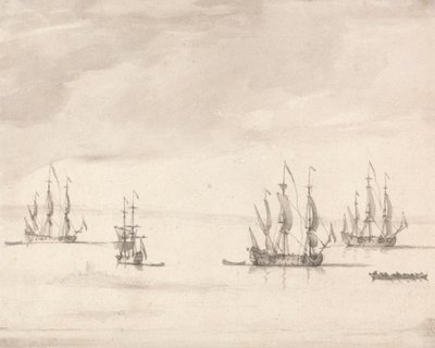 Hommes de guerre au large de Sheerness - Peter Monamy