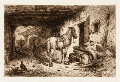 Sans titre (chevaux et cour d