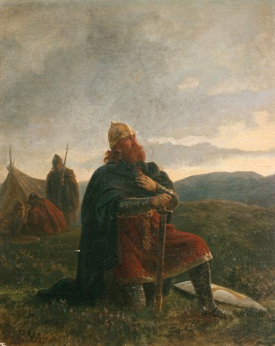 Saint Olav en prière avant la bataille de Stiklestad - Peter Nicolai Arbo