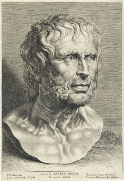 Buste de Sénèque, gravé par Lucas Vorsterman - Peter Paul (after) Rubens