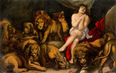 Daniel dans la fosse aux lions de la Bible de Daniel - Peter Paul (after) Rubens