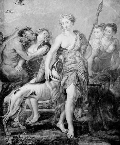 Déesse Diane et son entourage, surpris par le démon Satyre - Peter Paul (after) Rubens
