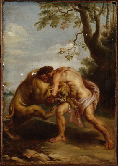 Hercule et le lion de Némée - Peter Paul (after) Rubens