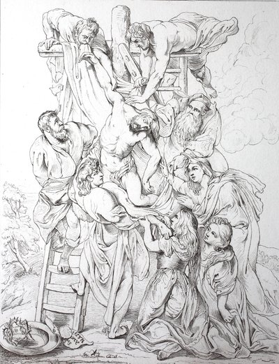 Jésus-Christ, Descente de Croix (gravure) - Peter Paul (after) Rubens