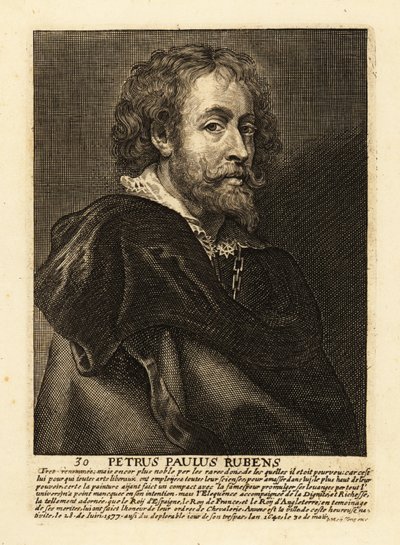 Portrait de Sir Peter Paul Rubens, artiste et diplomate flamand - Peter Paul (after) Rubens