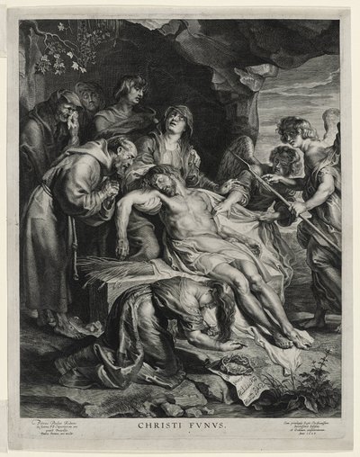 Le Christ mort sur les genoux de la Vierge, gravé par Paulus Pontius - Peter Paul (after) Rubens