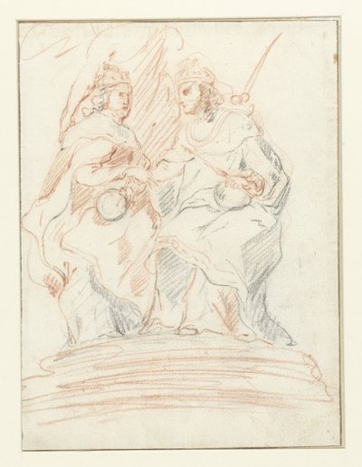 Roi et reine sur un trône, derrière eux se tient Fama
Christ et Marie - Peter Paul Rubens (possibly)