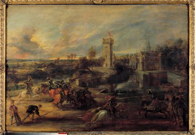 Un tournoi près des fosses du château de Steen (Moyen Âge). Peinture flamande par Pierre Paul (Pierre-Paul) Rubens (ou Peter Paul ou Petrus Paulus) (1577-1640) - Peter Paul Rubens