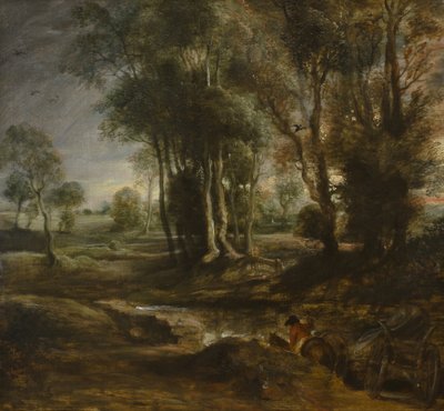Paysage nocturne avec une charrette de fermier - Peter Paul Rubens