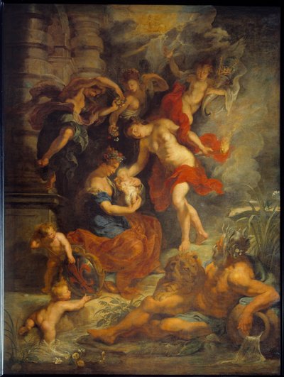 Cycle de Marie de Médicis : La naissance de Marie de Médicis à Florence le 26/04/1573 - Peter Paul Rubens
