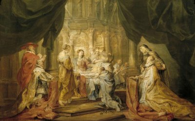 Saint Ildefonso reçoit la chasuble - Peter Paul Rubens