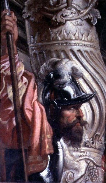 Hallebardier, fragment de La Famille Gonzaga en adoration de la Trinité (détail) - Peter Paul Rubens