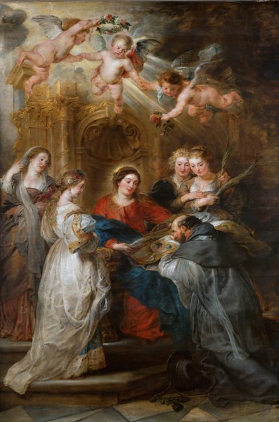 La vision de Saint Ildefonse, la Vierge lui donne une chasuble - Peter Paul Rubens