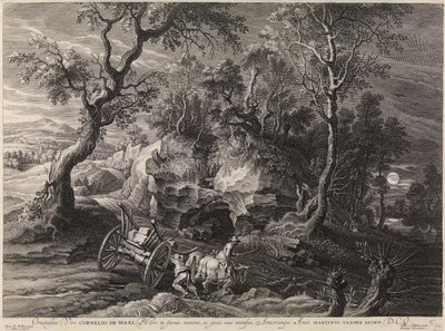 Paysage avec un chariot coincé - Peter Paul Rubens