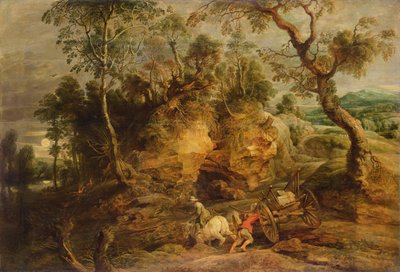 Paysage avec porteurs de pierres, c.1620 - Peter Paul Rubens