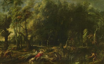 Paysage avec la chasse au sanglier de Calydon - Peter Paul Rubens