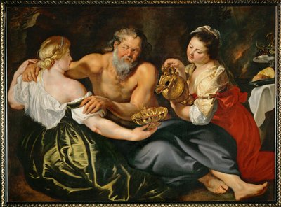 Lot et ses filles (huile sur toile) - Peter Paul Rubens