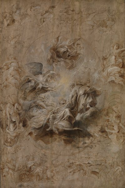 Croquis multiple pour le plafond de la salle de banquet - Peter Paul Rubens