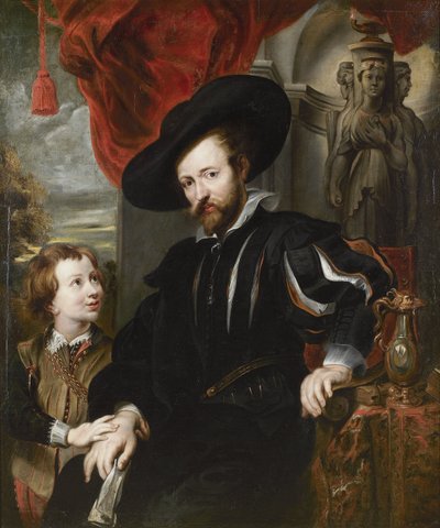Portrait de Peter Paul Rubens avec son fils Albert, milieu du XVIIe siècle - Peter Paul, Rubens