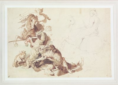Esquisse pour une chasse au loup - Peter Paul Rubens