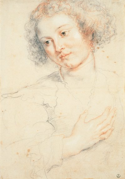 Étude de la tête de Sainte Apollonie (dessin) - Peter Paul Rubens