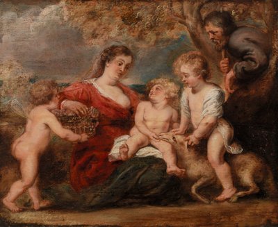 La Sainte Famille avec Saint Jean-Baptiste et un ange - Peter Paul Rubens