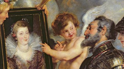 Le Cycle des Médicis : Henri IV recevant le portrait de Marie de Médicis (détail) - Peter Paul Rubens