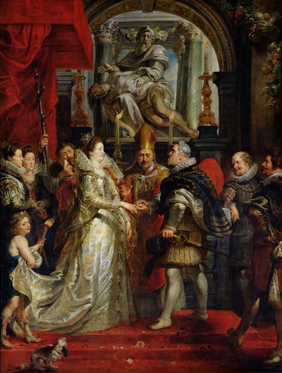 Le mariage par procuration de Marie de Médicis (1573-1642) et Henri IV (1573-1642) le 5 octobre 1600, 1621-25 - Peter Paul Rubens