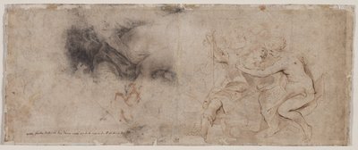 Vénus désarmant Mars, étude de draperie (verso) - Peter Paul Rubens